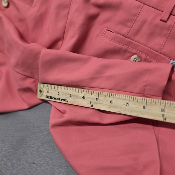 Peter Millar Mens Performance Golf Shorts Coral Pink Size 38 Crown Sport - Picture 7 of 7
